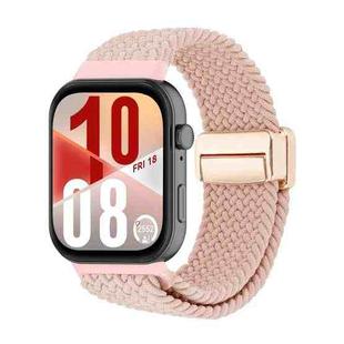For Huawei Watch Fit 4 / Fit 4 Pro / Fit 3 Magnetic Buckle Loop Woven Watch Band(Pink Sand)