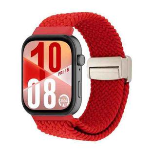 For Huawei Watch Fit 4 / Fit 4 Pro / Fit 3 Magnetic Buckle Loop Woven Watch Band(Red)