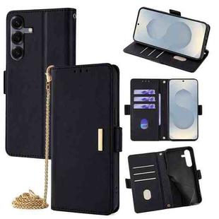 For Samsung Galaxy S25 5G Crossbody Chain Leather Phone Case(Black)