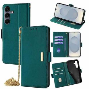 For Samsung Galaxy S25 5G Crossbody Chain Leather Phone Case(Green)