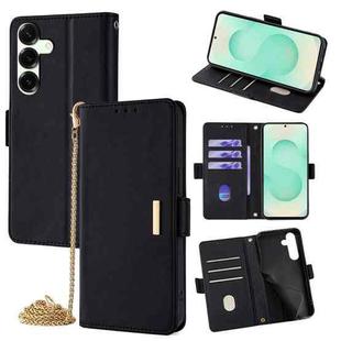 For Samsung Galaxy S25+ 5G Crossbody Chain Leather Phone Case(Black)