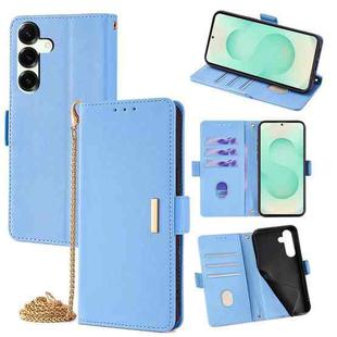 For Samsung Galaxy S25+ 5G Crossbody Chain Leather Phone Case(Blue)