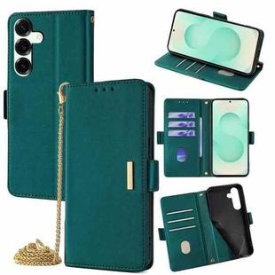 For Samsung Galaxy S25+ 5G Crossbody Chain Leather Phone Case(Green)