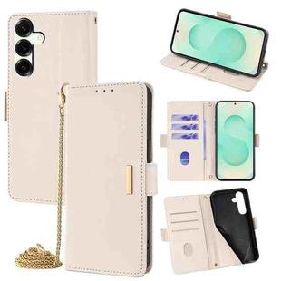For Samsung Galaxy S25+ 5G Crossbody Chain Leather Phone Case(White)