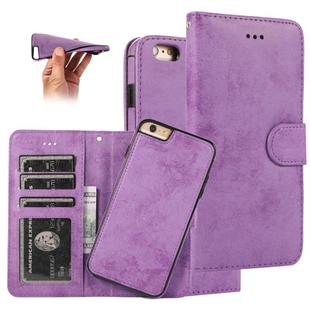 For iPhone 6 KLT888-2 Retro 2 in 1 Detachable Magnetic Horizontal Flip TPU + PU Leather Case with Holder & Card Slots & Photo Frame & Wallet(Purple)