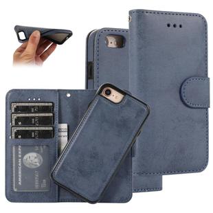 For iPhone SE 2022 / SE 2020 / 8 / 7 KLT888-2 Retro 2 in 1 Detachable Magnetic Horizontal Flip TPU + PU Leather Case with Holder & Card Slots & Photo Frame & Wallet(Dark Blue)