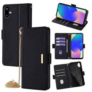 For Samsung Galaxy F06 5G Crossbody Chain Leather Phone Case(Black)