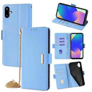 For Samsung Galaxy F06 5G Crossbody Chain Leather Phone Case(Blue)