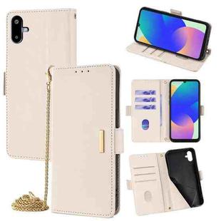 For Samsung Galaxy F06 5G Crossbody Chain Leather Phone Case(White)