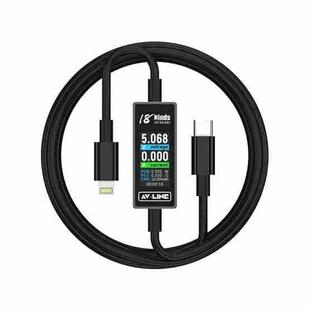 18 Kinds AV-Line Pro 1.2m Intelligent Detection Charging Data Cable, Interface:Type-C to  8 Pin