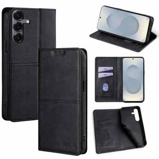 For Samsung Galaxy S25 5G Cow Texture Magnetic Leather Phone Case(Black)