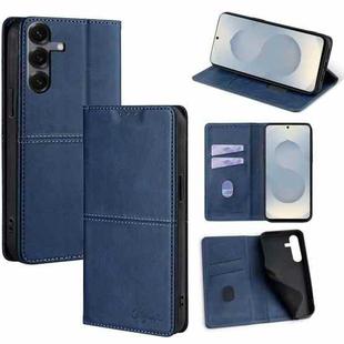 For Samsung Galaxy S25 5G Cow Texture Magnetic Leather Phone Case(Blue)