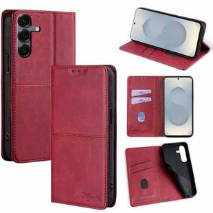 For Samsung Galaxy S25 5G Cow Texture Magnetic Leather Phone Case(Red)