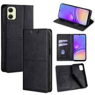 For Samsung Galaxy A05 4G Cow Texture Magnetic Leather Phone Case(Black)