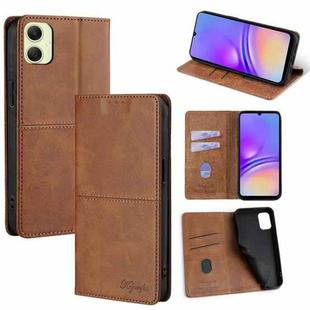 For Samsung Galaxy A05 4G Cow Texture Magnetic Leather Phone Case(Light Brown)