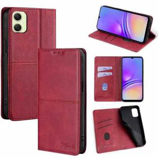 For Samsung Galaxy A05 4G Cow Texture Magnetic Leather Phone Case(Red)