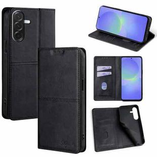 For Samsung Galaxy A36 5G Cow Texture Magnetic Leather Phone Case(Black)