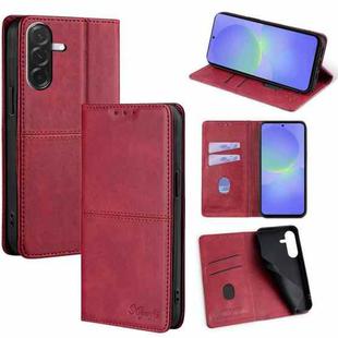 For Samsung Galaxy A36 5G Cow Texture Magnetic Leather Phone Case(Red)