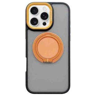 For iPhone 16 Pro Max Skin-feel Two-color Edge Strips 360 MagSafe Holder Phone Case(Orange)