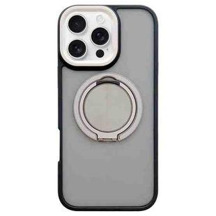 For iPhone 16 Pro Max Skin-feel Two-color Edge Strips 360 MagSafe Holder Phone Case(Titanium Gray)