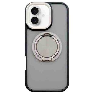 For iPhone 16 Plus Skin-feel Two-color Edge Strips 360 MagSafe Holder Phone Case(Titanium Gray)