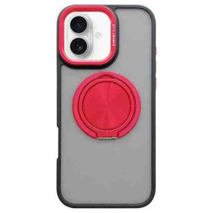 For iPhone 16 Skin-feel Two-color Edge Strips 360 MagSafe Holder Phone Case(Red)