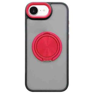 For iPhone 16e Skin-feel Two-color Edge Strips 360 MagSafe Holder Phone Case(Red)