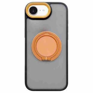 For iPhone 16e Skin-feel Two-color Edge Strips 360 MagSafe Holder Phone Case(Orange)