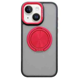 For iPhone 14 Skin-feel Two-color Edge Strips 360 MagSafe Holder Phone Case(Red)