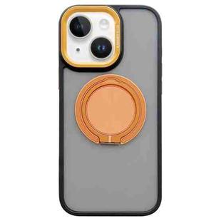 For iPhone 14 Skin-feel Two-color Edge Strips 360 MagSafe Holder Phone Case(Orange)