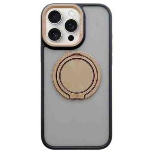 For iPhone 14 Pro Max Skin-feel Two-color Edge Strips 360 MagSafe Holder Phone Case(Desert Gold)