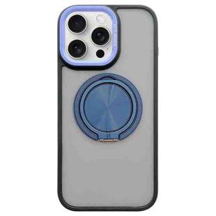 For iPhone 13 Pro Skin-feel Two-color Edge Strips 360 MagSafe Holder Phone Case(Dark Blue)