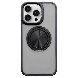For iPhone 13 Pro Skin-feel Two-color Edge Strips 360 MagSafe Holder Phone Case(Black)