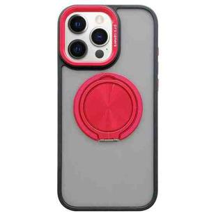 For iPhone 12 Pro Max Skin-feel Two-color Edge Strips 360 MagSafe Holder Phone Case(Red)