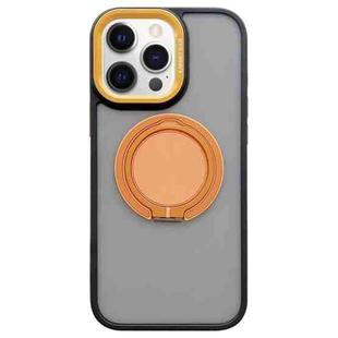 For iPhone 12 Pro Max Skin-feel Two-color Edge Strips 360 MagSafe Holder Phone Case(Orange)