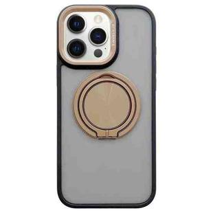 For iPhone 12 Pro Max Skin-feel Two-color Edge Strips 360 MagSafe Holder Phone Case(Desert Gold)