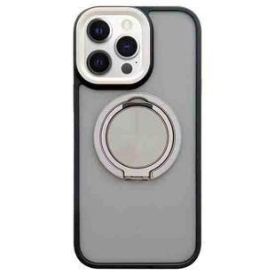 For iPhone 12 Pro Max Skin-feel Two-color Edge Strips 360 MagSafe Holder Phone Case(Titanium Gray)