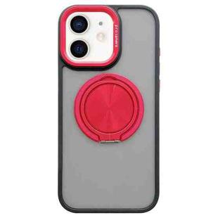 For iPhone 11 Skin-feel Two-color Edge Strips 360 MagSafe Holder Phone Case(Red)