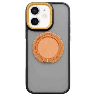 For iPhone 11 Skin-feel Two-color Edge Strips 360 MagSafe Holder Phone Case(Orange)