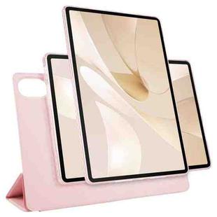 For Huawei MatePad Air 12 2024 Trifold Magnetic Split Acrylic Leather Tablet Case(Pink)