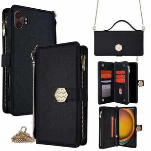 For Samsung Galaxy Xcover 7 Pro 5G Crossbody Handle Cross Texture Leather Phone Case(Black)