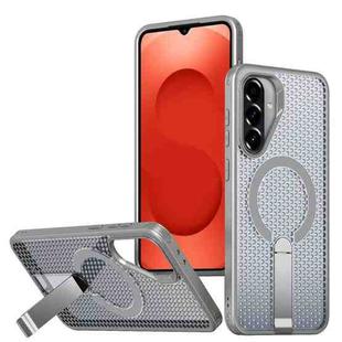 For Samsung Galaxy A26 5G Honeycomb Cooling MagSafe Holder Phone Case(Titanium Grey)