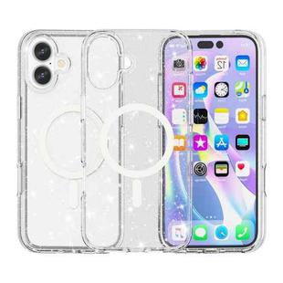 For iPhone 17 Terminator Style Glitter Powder MagSafe Magnetic Phone Case(White)