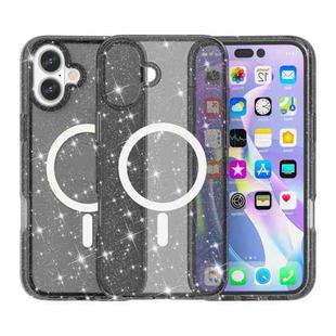 For iPhone 17 Terminator Style Glitter Powder MagSafe Magnetic Phone Case(Black)