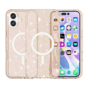 For iPhone 17 Terminator Style Glitter Powder MagSafe Magnetic Phone Case(Gold)