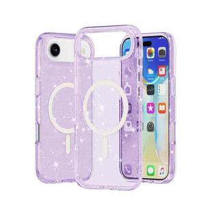 For iPhone 17 Air Terminator Style Glitter Powder MagSafe Magnetic Phone Case(Purple)
