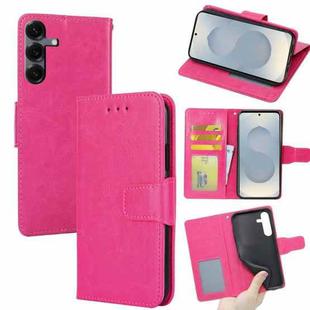 For Samsung Galaxy S25 5G Crystal Texture Leather Phone Case(Rose Red)