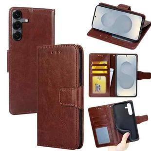For Samsung Galaxy S25 5G Crystal Texture Leather Phone Case(Brown)