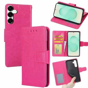 For Samsung Galaxy S25+ 5G Crystal Texture Leather Phone Case(Rose Red)