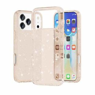 For iPhone 17 Pro Shockproof Terminator Glitter Powder Phone Case(Gold)
